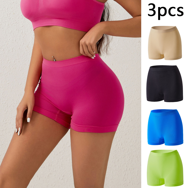 Boyshort Underwear - 3 szt. Damskie bezszwowe majtki z